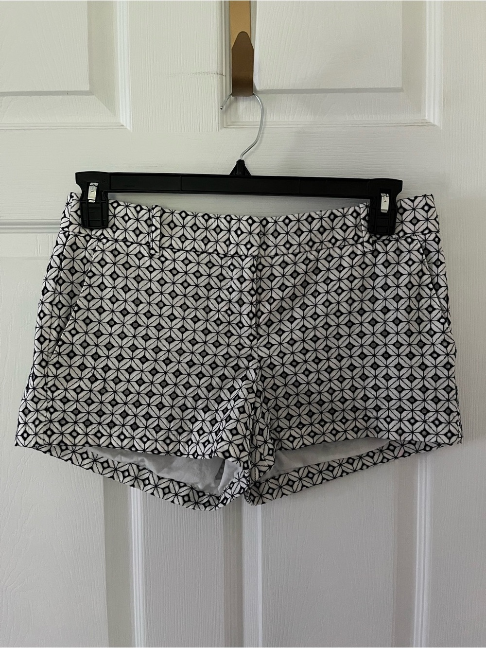J. Crew Black and White Geometric Shorts